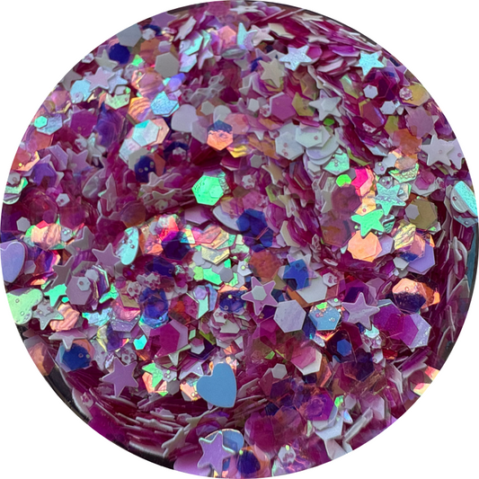 Sweetheart Shimmer | Shaped Glitter Mix | 50g Shaker