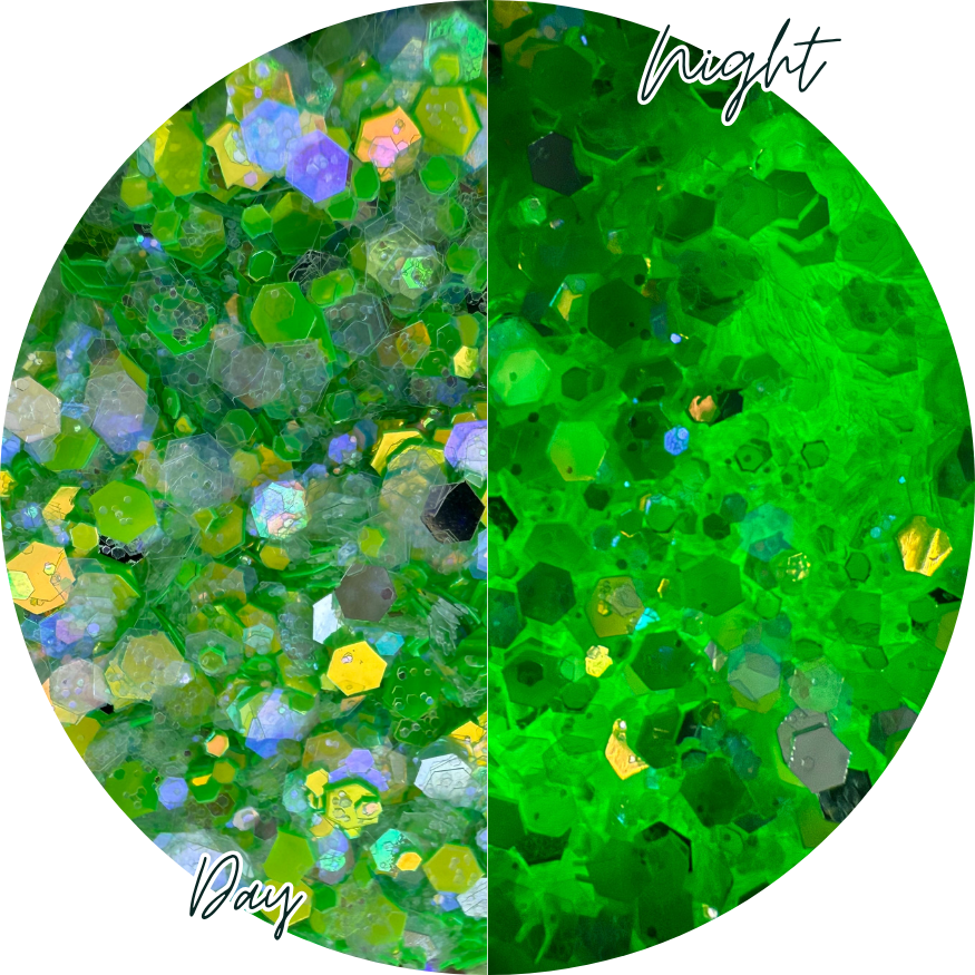 Mystic Matcha | Glow In The Dark Glitter | 50g Shaker