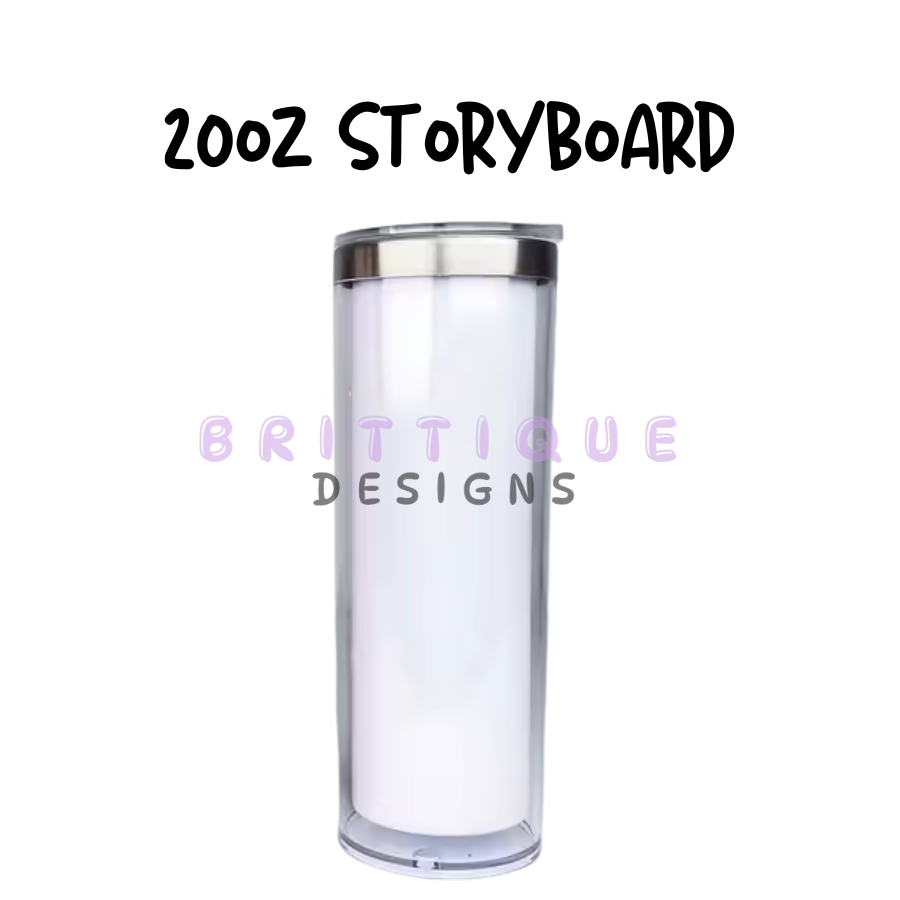 20oz Sublimation Story Board Snowglobe Tumbler Blank