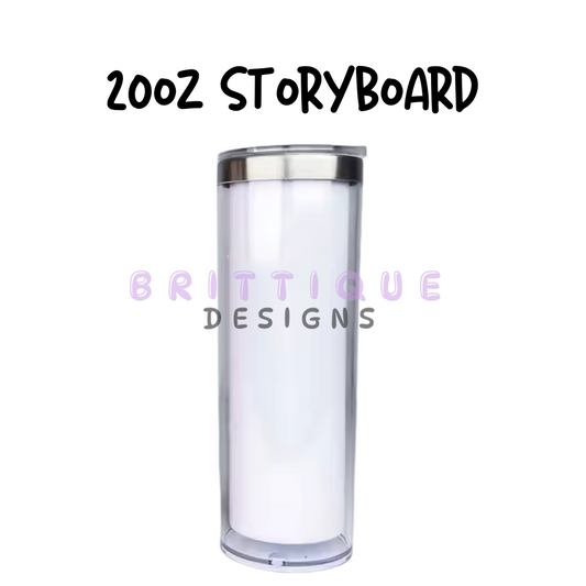 20oz Sublimation Story Board Snowglobe Tumbler Blank
