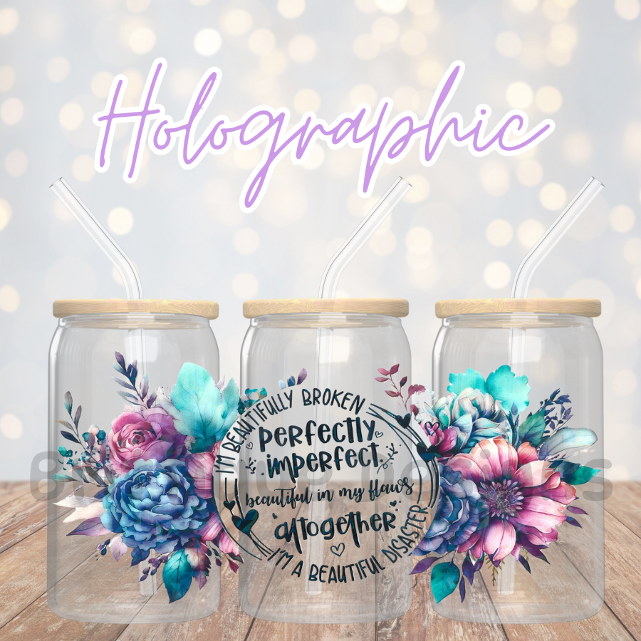 16oz Holographic UV DTF Wrap #34