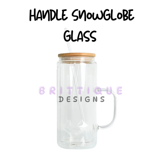 20oz Sublimation SnowGlobe Glass Libbey with Handle | Blank